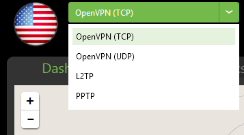 Choose from all 4 of IPVanish's protocols (PPTP, L2TP, OpenVPN TCP and UDP)