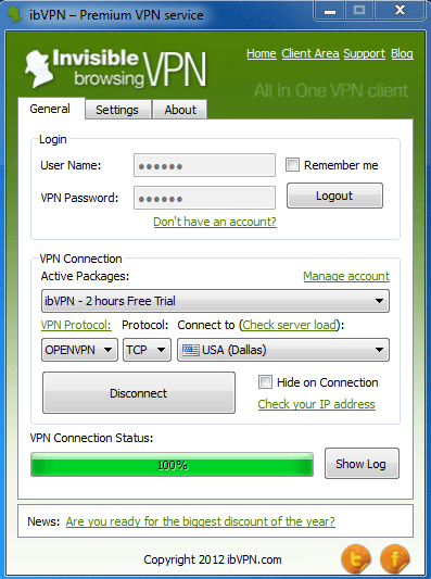 ibvpn desktop software (PC)