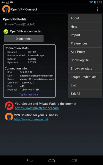 OpenVPN connect android