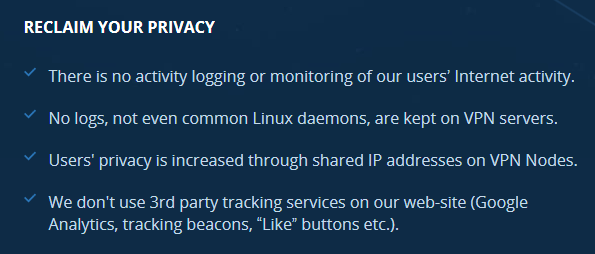VPN.ac privacy