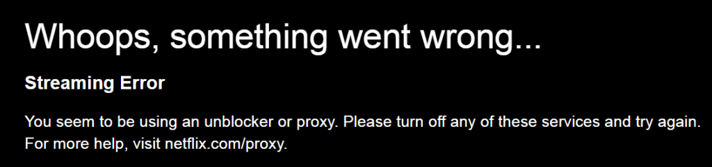 Netflix proxy error