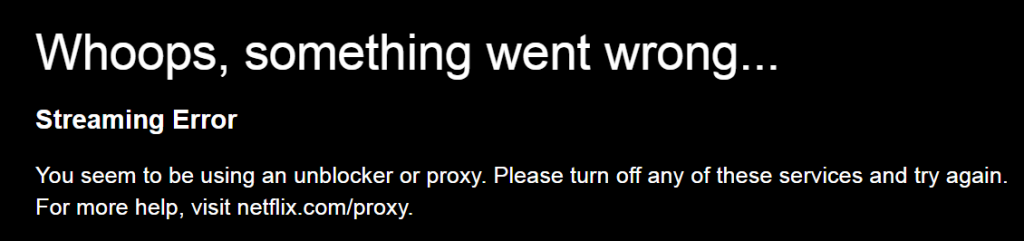 Error de proxy de Netflix