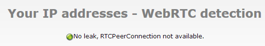 No WebRTC leaks