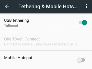 Android USB tethering