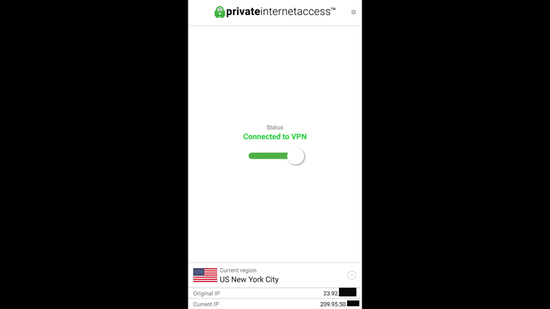 PIA VPN app running on Fire Stick