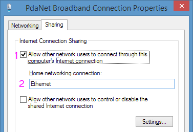 Network connection sharing