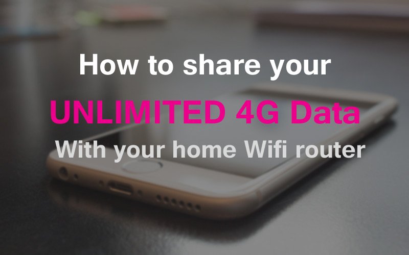 Forbandet I forhold Salg How to share UNLIMITED 4G data plan with your home Wifi Router