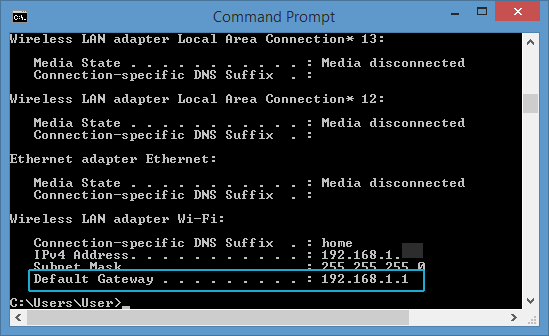 Default Gateway in IPconfig