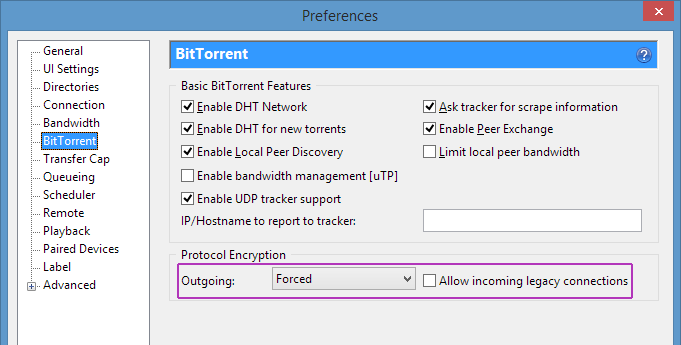 Bittorrent client protocol encryption