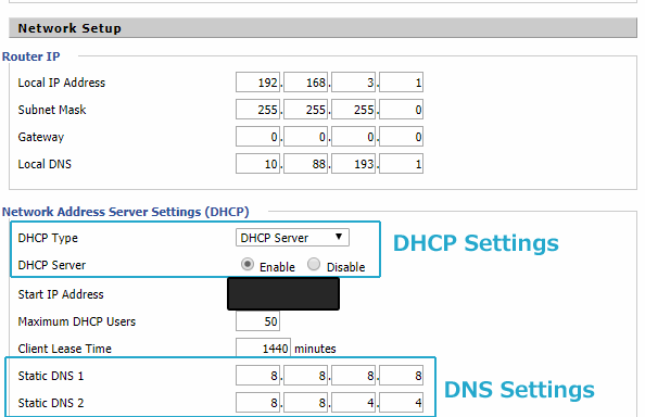 DDWRT DHCP and DNS Settings