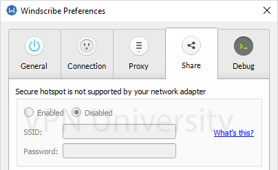 Wifi VPN connection sharing