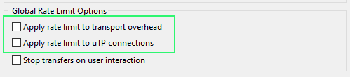 disable rate-limiting in uTorrent settings