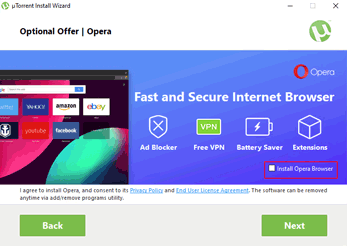 uTorrent install Opera browser