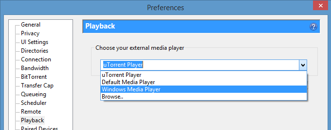 pemutar video pemutaran streaming uTorrent