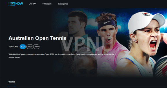 Stream Australian Open Live on 9Now