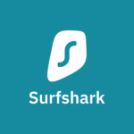 Surfshark logo square on blue background