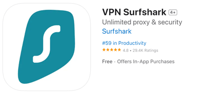 Surfshark reviews in iOS app store